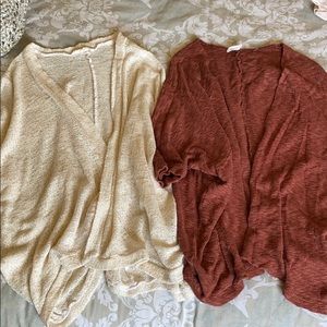 Slouchy open cardigans